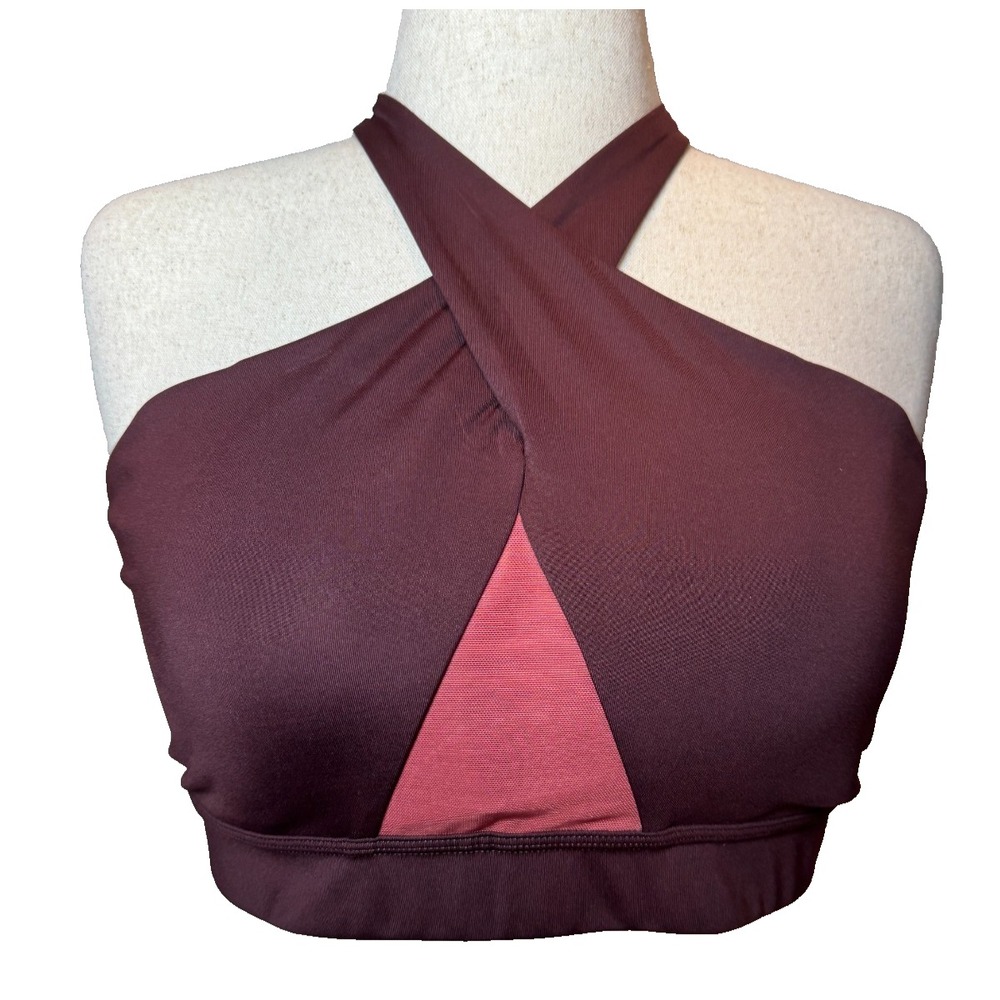 Nike Swoosh Wrap Medium Support Padded Dri-Fit Sports Bra Women's XXL Red Maroon